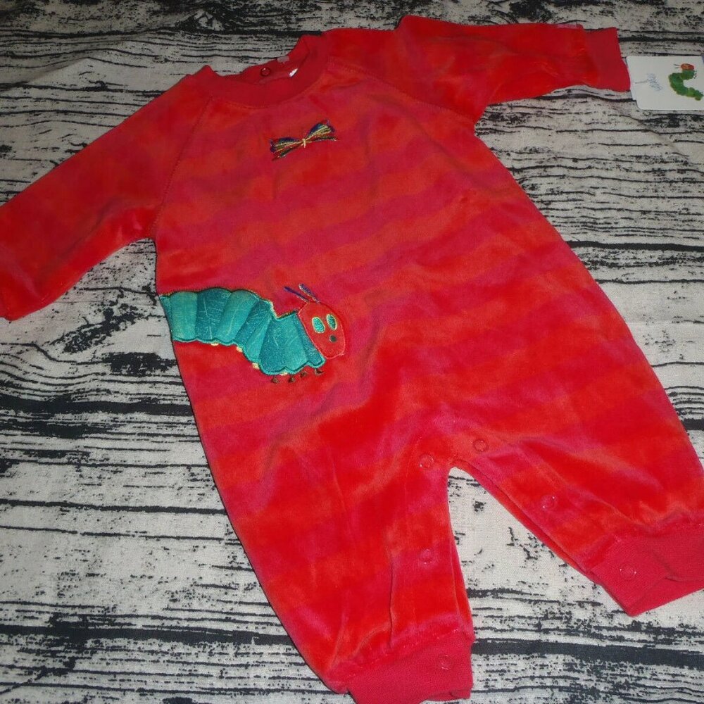 Carter's Eric Carle One Piece Velour Romper Outfit Caterpillar Butterfly NWT